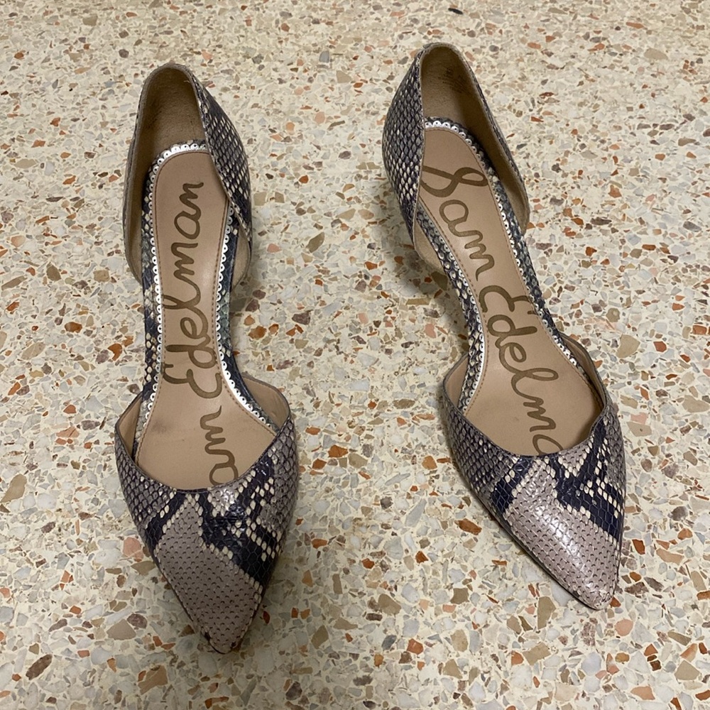 Sam Edelman Jaina D’Orsay Snakeskin Heels